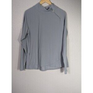 Coolibar Womens Quarter-Zip UPF 50+ Top XL Long Sleeve Gray Sun Protective N67